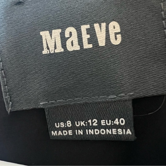 Anthropologie Maeve Elia Blue Floral Cold Shoulder Short Sleeve Midi Dress Sz 8 - Picture 13 of 16